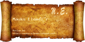 Mauks Elemér névjegykártya