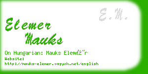 elemer mauks business card
